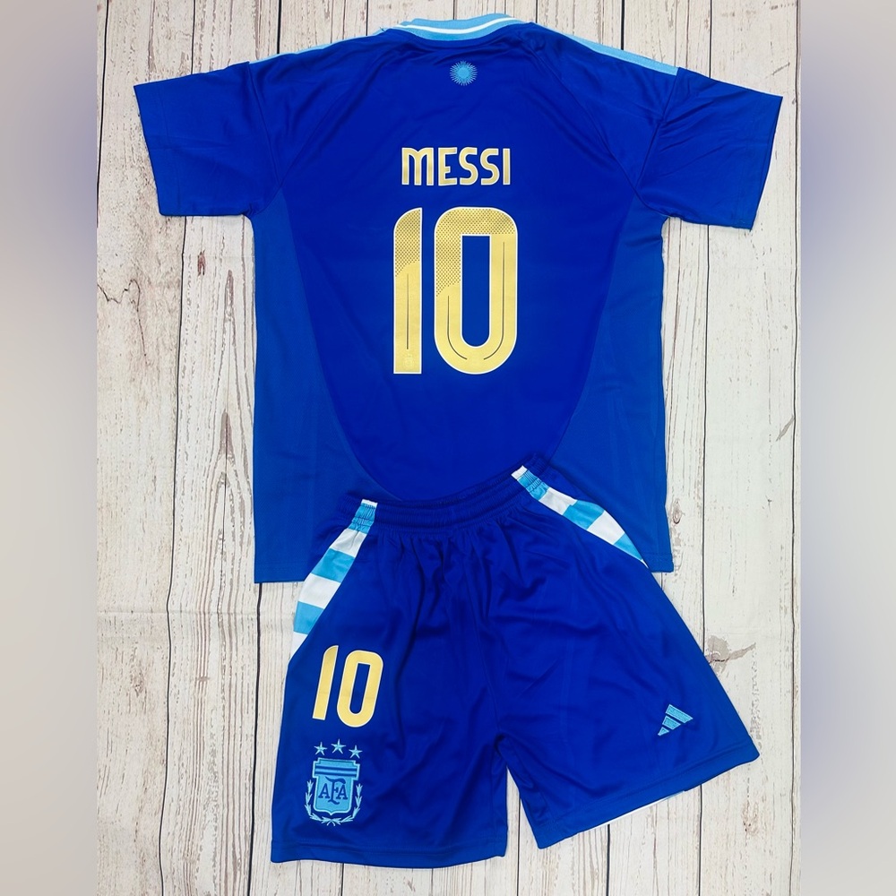 YOUTH Messi #10 Adidas Soccer Jersey Kids 25’ Kit Jersey + Shorts (MEDIUM) (26)